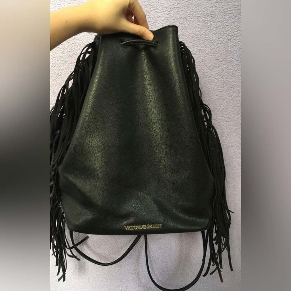 Victoria’s Secret Black Fringe Backpack